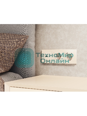 Комплект механизма розетки ALFA Бежевый матовый 2USB A+C 20W (быстрая зарядка) QUANT (AP3310, VM177) MA331010