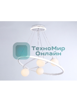 Светильник Ambrella light FL66321/1+4 WH белый 69W 3000K-6400K+G9/4 D600/400*1200 (ПДУ ИК)