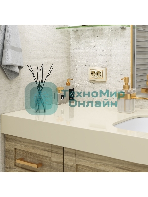 Рамка для двойной розетки (слоновая кость/золото) W0081932