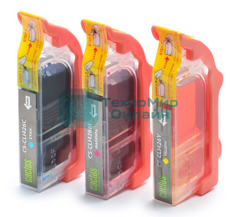 Картридж струйный Cactus CS-CLI426C/M/Y многоцветный (3 x 8,4 мл) для Canon MG5140/5240/6140/8140/MX884