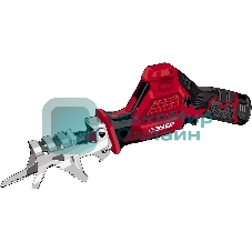 Пила сабельная. Зубр 12В, 1 АКБ (2А·ч), в коробке, СПЛ-125-21