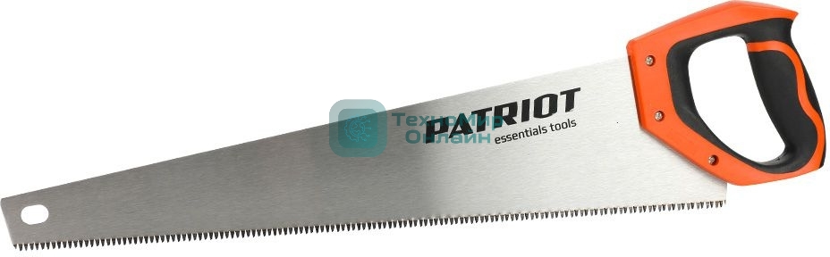 Ножовка Patriot WSP-500L, по дереву, 7 TPI крупный зуб, 3-х сторонняя заточка, 500мм