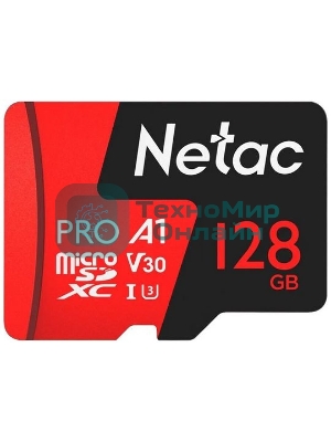Флеш карта MicroSD card Netac P500 Extreme Pro 128Gb, retail version w/o SD adapter