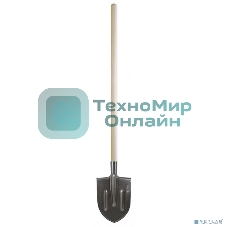 Лопата штыковая FIT РОС, рельсовая сталь, с деревянным черенком 210x385x1440 мм 77193