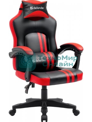 Кресло Defender MERCURY BLACK/RED черный/красный, экокожа