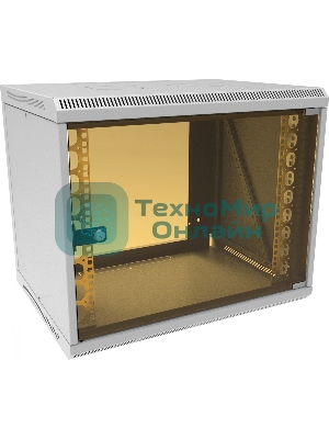 Шкаф коммутационный Suprlan (05-1093) настенный 12U 600x450 мм пер. дв. стекл направл. под закл. гайки 70 кг RAL 7035 385 мм 19 кг 500 мм