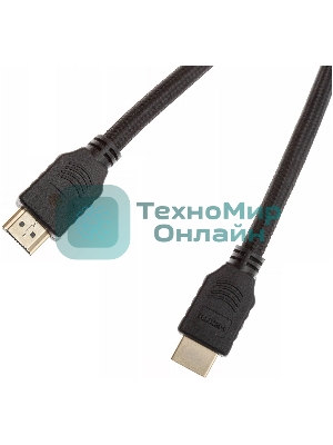 Кабель аудио-видео Cactus CS-HDMI.2-1.8 HDMI (m)/HDMI (m) 1.8м. позолоченные контакты черный