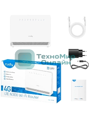 Маршрутизатор N300 Wi-Fi 4G LTE Cat.4 Router, build-in 4G LTE modem, 4 10/100M RJ45 Ports, Nano SIM Slot, 300Mbps at 2.4GHz, Internal antennas, PPTP/L2TP/OpenVPN/WireGuard VPN, DNS over Cloudflare/Google/Quad9, DDNS, SMS, Band locking, TR069/TR098/TR111/TR181, Cudy Mesh Support, LTE-FDD: B1/3/5/7/8/20/28, LTE-TDD: B38/40/41,WCDMA: B1/5/8