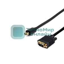 Кабель Cablexpert mDP-VGA, 20M/15M, 1.8м, черный, позол.разъемы, пакет (CC-mDPM-VGAM-6)