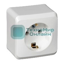 Розетка 1-м ОП Этюд 16А с заземл. белый SchE PA16-003B