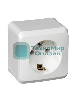 Розетка 1-м ОП Этюд 16А с заземл. белый SchE PA16-003B