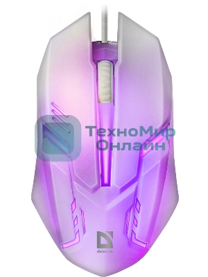 Мышь проводная Defender Cyber MB-560L белый, 1200 dpi, USB, кнопки - 3