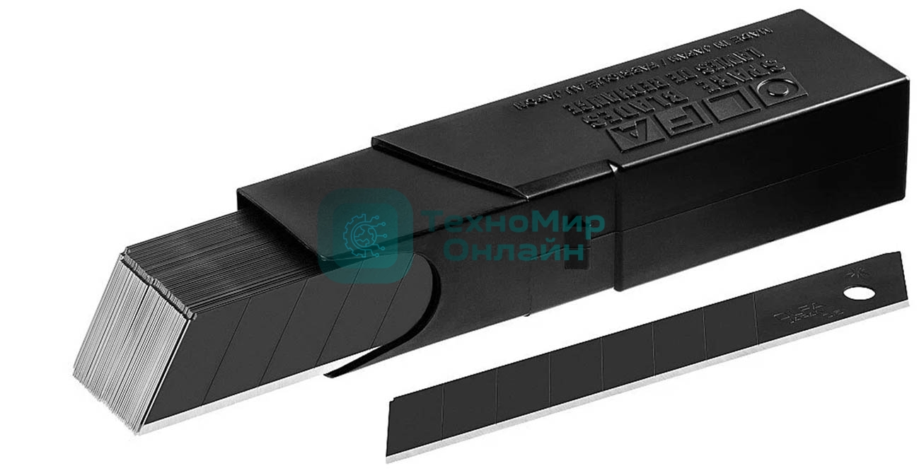 Лезвие Olfa EXCEL черный сегментированное, 8 сегментов, 18 мм, 50 шт, в боксе