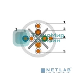 Кабель витая пара UTP (U/UTP) Cabeus UTP-4P-Cat.6-SOLID-LSZH-GY категория 6, 4 пары (23 AWG), одножильный, LSZH нг(А)-HF, серый (305 м)