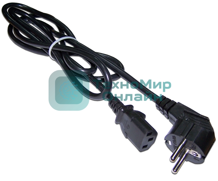 Шнур питания C13-Schuko, 3х0.75, 220В, 10А, черный, 3 метра