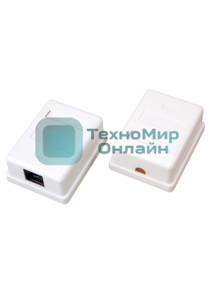 Розетка Rexant сетевая LAN, на стену, (1 гнездо 8Р8С (Rj-45), 5e кат)