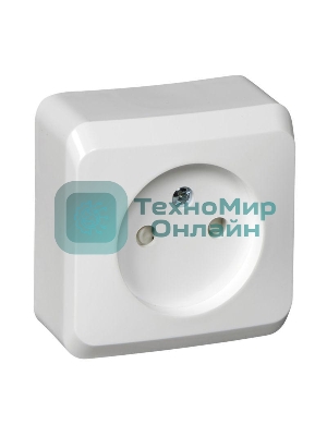 Розетка 1-м ОП Этюд 16А IP20 защ. шторки без заземл. белый SchE PA16-002B