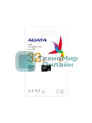 Флеш карта microSD 32Gb ADATA microSDHC Class 10 UHS-I A1 100/20 MB/s (SD адаптер)