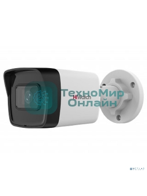 Камера HiWatch IP 2Мп уличная цилиндрическая, EXIR ИК 30м, 1/2.9 CMOS, 1920х1080@25к/с, объектив 2.8мм, угол 104, мех ИК-фильтр; 0.01Лк@F2.0, H.265/H.265+/H.264/H.264+/MJPEG ROI, коридорный режим, DWDR, 3D DNR, BLC, Smart ИК, обнаружение движения 2.0, IP67, -40...+60C, DC12В/PoE, 6.5Вт