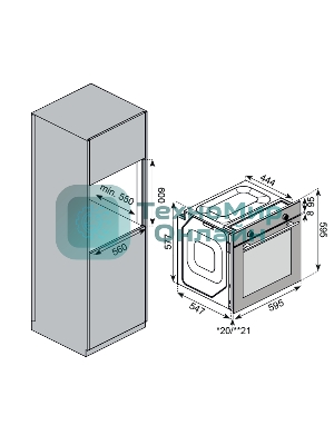 Встраиваемый духовой шкаф Kuppersberg HF 608 BX 80 л, High-Tech, 6 режимов, паровая очистка, черный, нерж. сталь