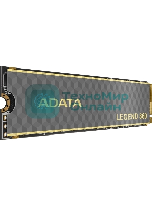 Накопитель SSD ADATA LEGEND 860, 2Tb, PCIe 4.0 x4, M.2 2280, NVMe, R/W 6000/5000, с радиатором