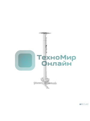 Универсальный потолочный комплект Wize Pro PR24A-W состоящий из крепления+штанги 46-61 см +площадки к потолку для проектора, макс. расстояние между крепежными отверстиями 430 мм, наклон +/- 25°, поворот +/- 6°, вращение 360°, до 23 кг, белый. PR24A-W