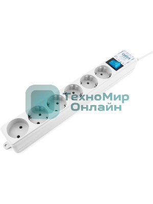 Фильтр-удлинитель Power Cube PRO, 1,9 м, LC контур, 16А/3,5кВт Surge protector Power Cube Pro 1,9 m, LC circuit, 6 outlets (белый) 16A/3,5kVt