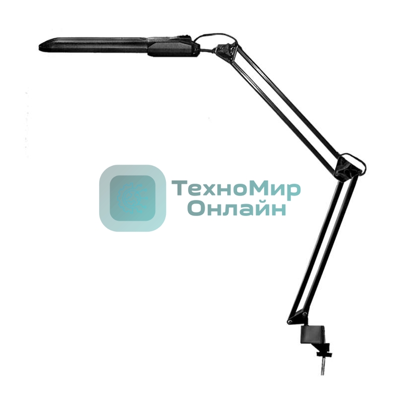 Светильник Дельта настол. на струбцине с ЭПРА 11Вт с лампой КЛЛ 2G7 черный Трансвит 135