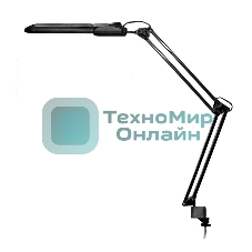 Светильник Дельта настол. на струбцине с ЭПРА 11Вт с лампой КЛЛ 2G7 черный Трансвит 135