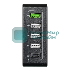 Сетевое зарядное устройство ACD-P605U-V1B 60Вт, 5xUSB 1PD+1QC+3Smart, 3.6~20В/3А RTL