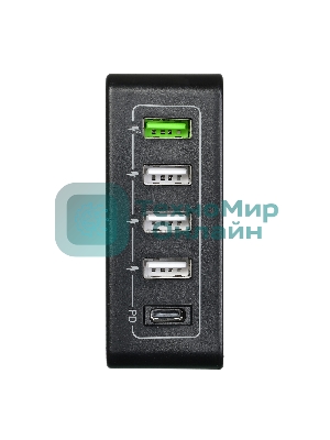 Сетевое зарядное устройство ACD-P605U-V1B 60Вт, 5xUSB 1PD+1QC+3Smart, 3.6~20В/3А RTL