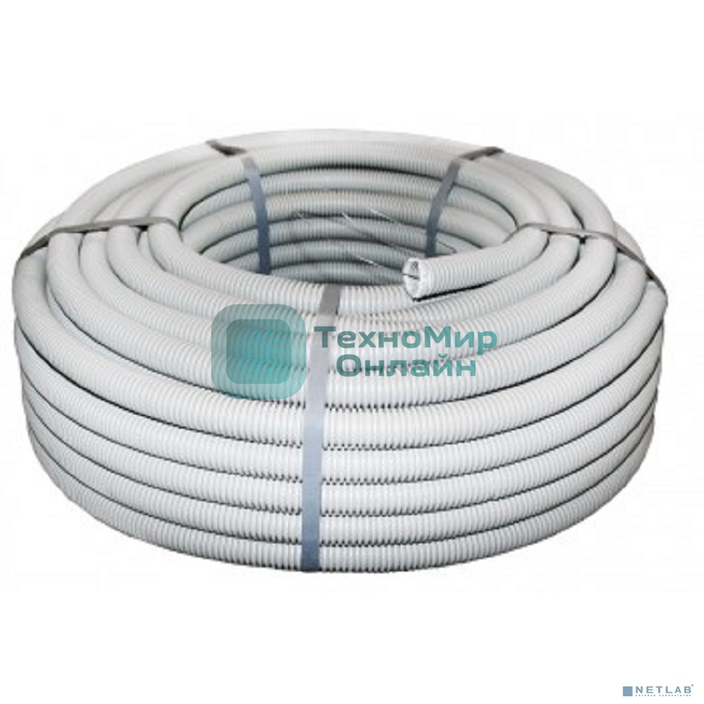 Труба EKF tg-z-20-t ПВХ гибкая гофр. d 20 мм, тяжелая с протяжкой, 100 м, серый EKF PROxima бухта 100 м