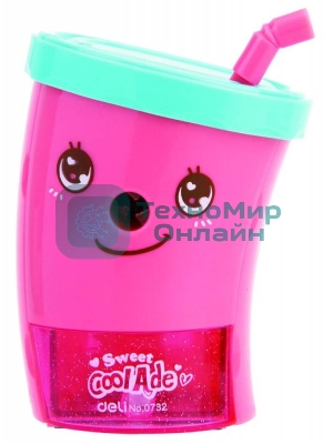 Точилка для карандашей механическая Deli E0732, 1 отверстие, пластик, ассорти