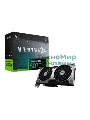 Видеокарта MSI RTX 5070 12G VENTUS 2X OC RTX 5070 PCI-E 5.0 GDDR7 2542/28000 HDMIx1 DPx3 HDCP Ret