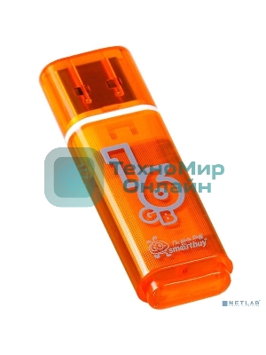 Флешка USB Smartbuy Glossy series Orange (SB16GBGS-OR), 16Gb, USB 2.0, R/W 25/15, оранжевый