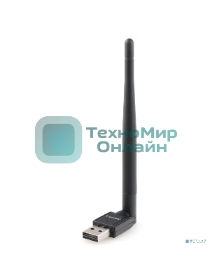 Сетевой адаптер Gembird WiFi 150 Мбит, с антенной, USB, 802.11b/g/n, RTL8188 (WNP-UA-010)