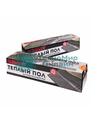 Теплый пол (нагревательный мат) Rexant Extra, площадь 1,5 м2 (0,5 х 3,0 метра), 240Вт, (двух жильный)