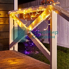 Гирлянда Neon-night Айсикл (бахрома) светодиодный, 1,8 х 0,5 м, белый провод, 230 В, диоды теплый белый, 48 LED