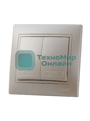 Выключатель 2-кл. СП Мира 10А IP20 жемчуж. белый перламутр LEZARD 701-3030-101