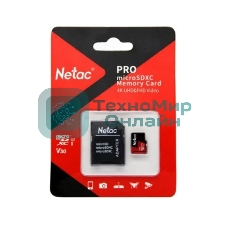 Флеш Карта MicroSD card Netac P500 Extreme Pro 256Gb, retail version w/SD adapter