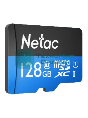 Флеш-Карта NeTac P500 Standard MicroSDXC 128Gb U1/C10 up to 80Mb/s, retail pack card only