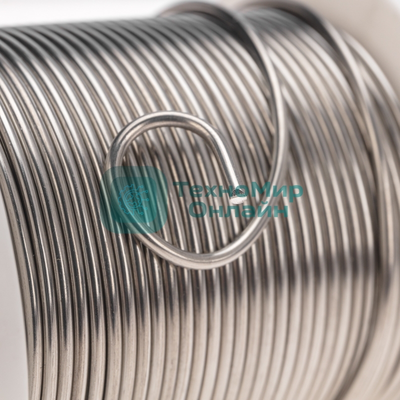 Припой Rexant ПОСу 95-5, 500г, Ø2мм, (олово 95%, сурьма 5%), бессвинцовый, ГОСТ 21931-76, катушка