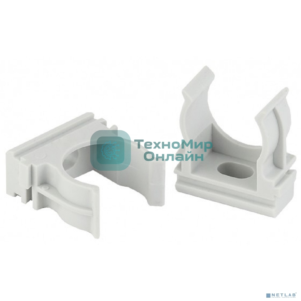 Крепеж-клипса ЭРА (cерый) для трубы d 25мм (100/1300/31200)