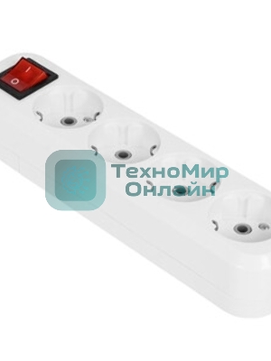 Колодка Smartbuy SBE-16-4-00-Z 4 гнезда 16А/3,5 кВт с заземлением