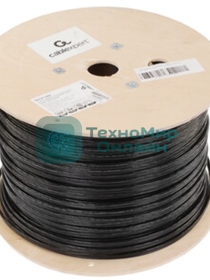 Кабель Cablexpert UPC-5051E-4-CU-OUTR, UTP outdoor 4x2x0.51 на тросу, медный, кат.5e, однож., 305м, coil, черный