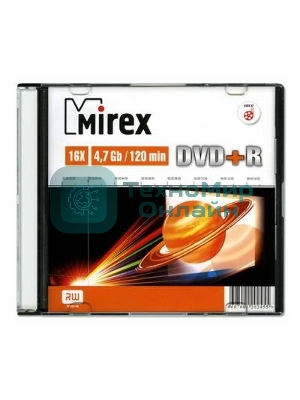 Диск DVD+R Mirex 4.7 Gb, 16x, Slim Case (1), (1/200)
