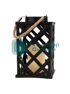 Декоративный фонарь Neon-night на солнечной батарее 14х14х24 см, черный плетеный корпус, теплый белый цвет свечения