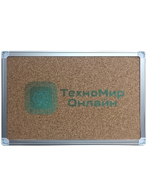 Доска офисная 654005-02 пробковая, 60х90см, 1 секция, 1 рабочая поверхность, алюминиевая рамка, карт