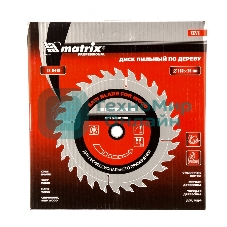 Пильный диск по дереву Matrix, ф160 х 20 мм, 36 зубьев + кольцо 20/16