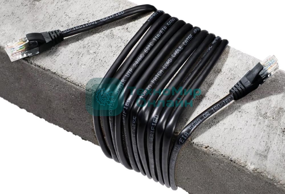 Патч-корд литой AOpen ANP511 0.5M BK UTP cat.5е 0,5м черный